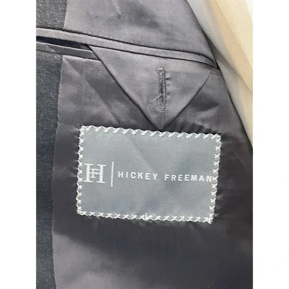 Hickey Freeman 42R USA Made Loro Piana Tasmanian‎ Super 130's Gray 2Btn Blazer